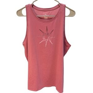 Nike Dri-FIT Sunburst Swoosh Graphic Tank Top Pink XL womens tank